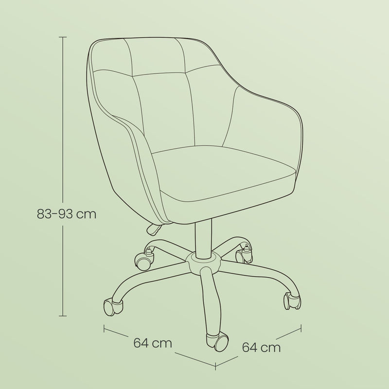 Ergonomic Swivel Office Chair with Adjustable Height and Lumbar Support by Songmics