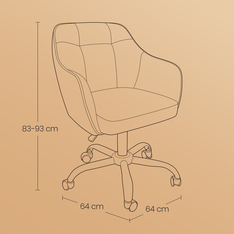 Ergonomic Swivel Office Chair with Adjustable Height and Lumbar Support by Songmics