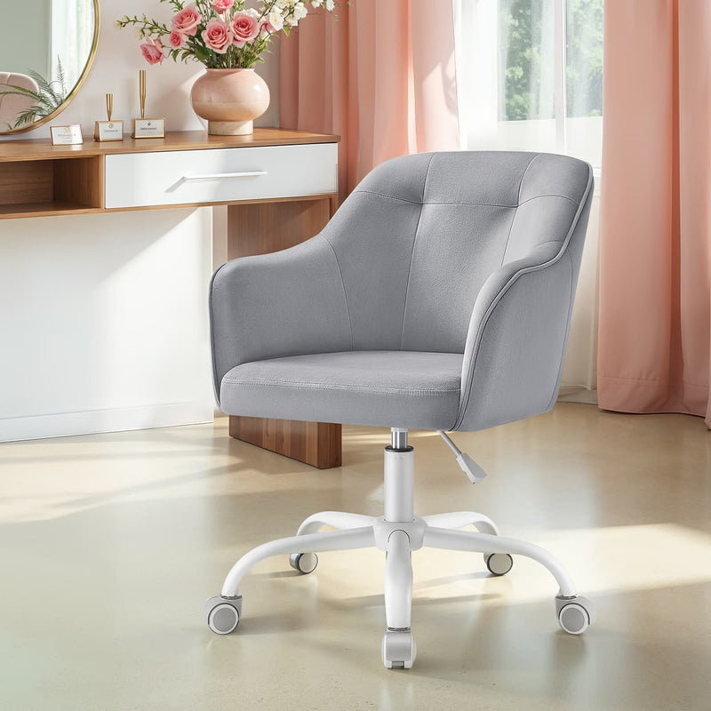 Velvet Office Chair with Comfy Accent Design for Home Study or Workspace by Songmics
