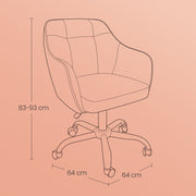 Velvet Office Chair with Comfy Accent Design for Home Study or Workspace by Songmics