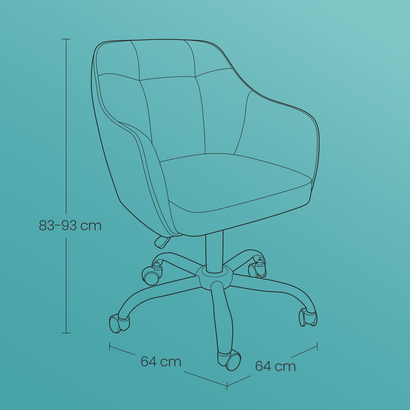 Ergonomic Swivel Office Chair with Adjustable Height and Lumbar Support by Songmics