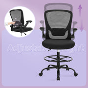 Ergonomic Mesh Drafting Chair with Flip Up Armrests for Standing Desk Comfort by Songmics