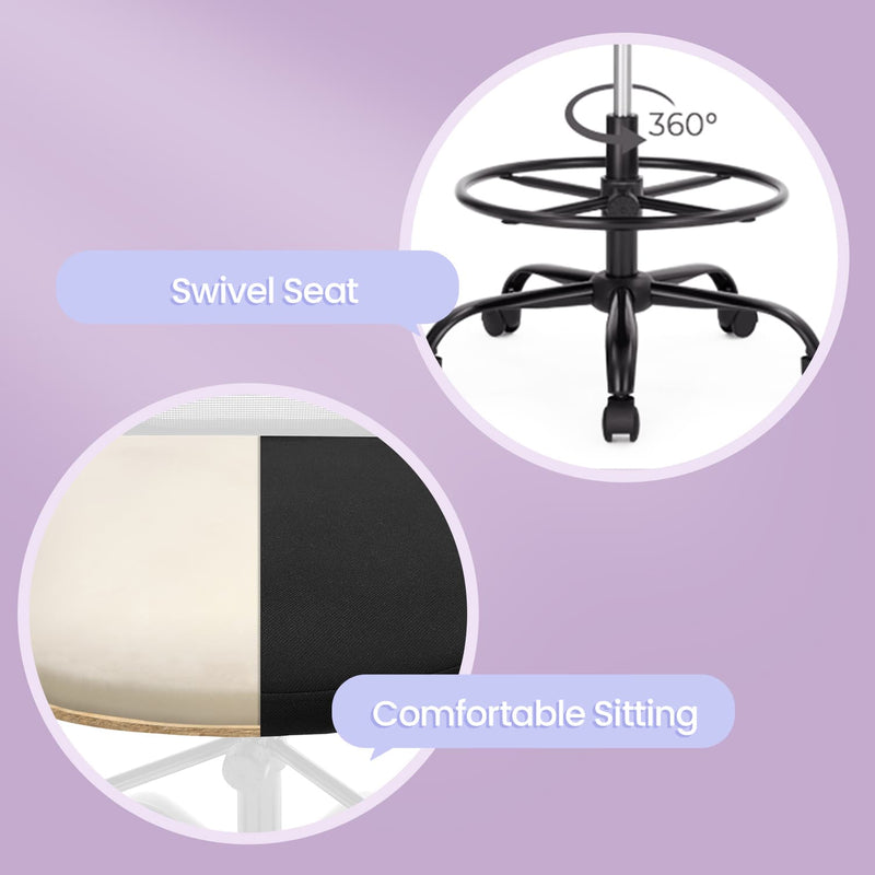 Ergonomic Mesh Drafting Chair with Flip Up Armrests for Standing Desk Comfort by Songmics