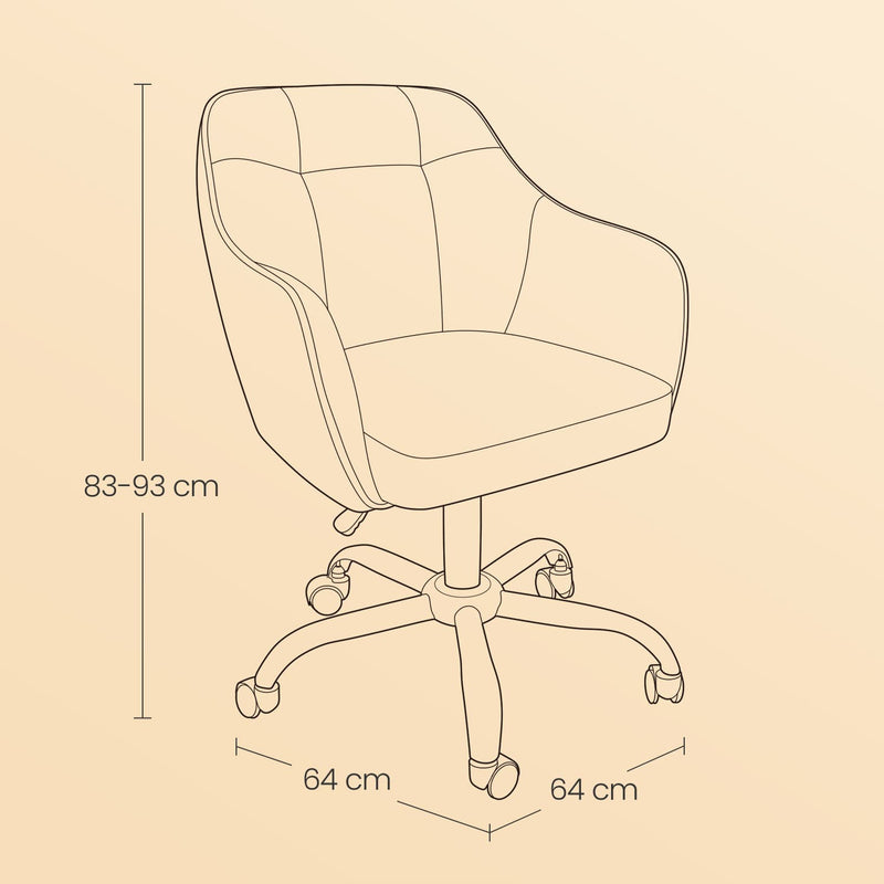 Ergonomic Swivel Office Chair with Adjustable Height and Lumbar Support by Songmics