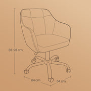 Sherpa Fleece Ergonomic Swivel Office Chair with Adjustable Height and Lumbar Support by Songmics