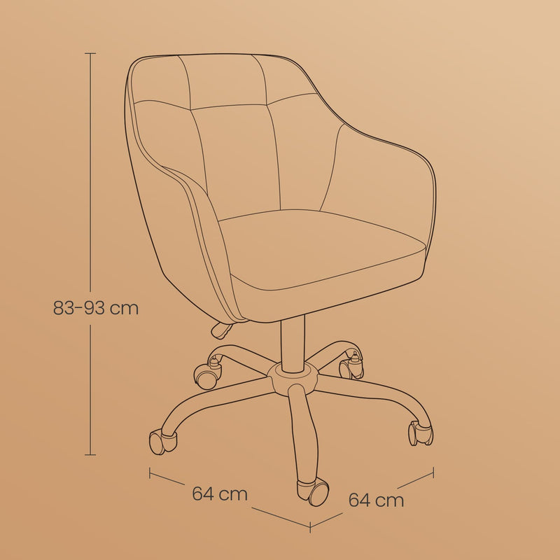 Sherpa Fleece Ergonomic Swivel Office Chair with Adjustable Height and Lumbar Support by Songmics