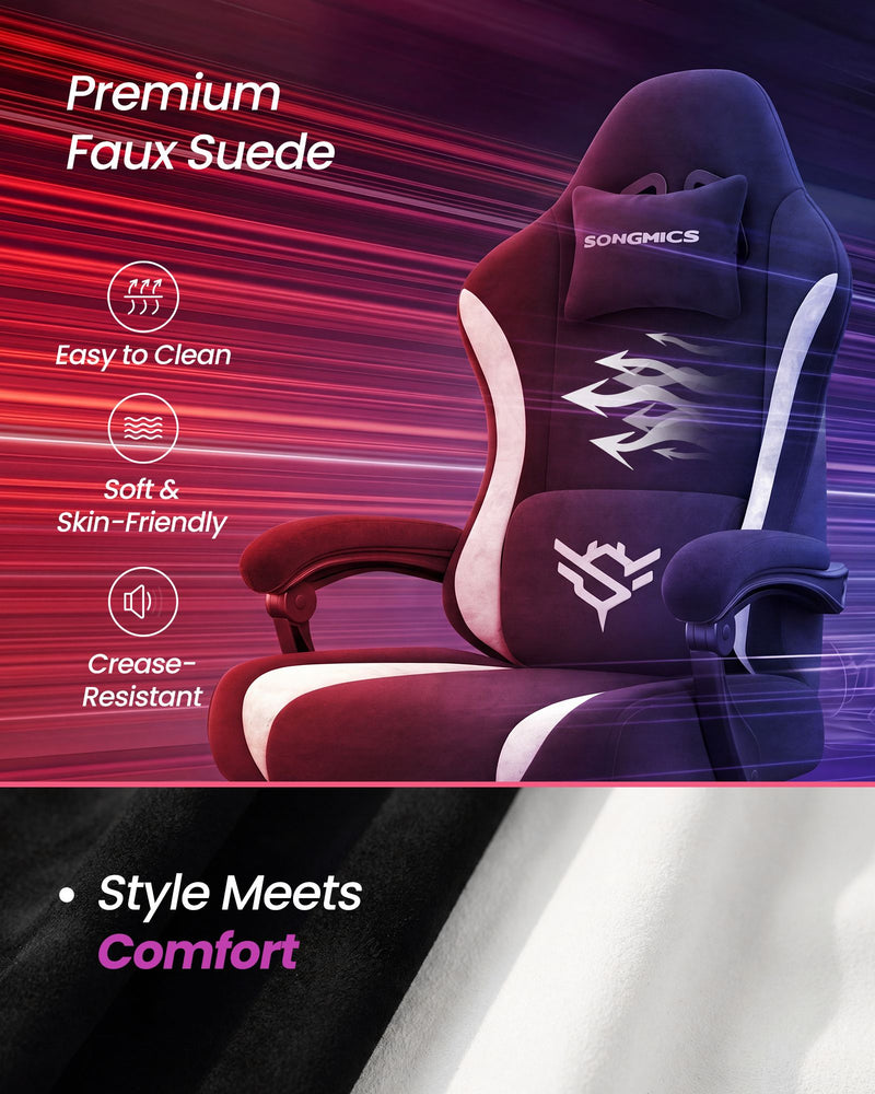 Ink Black gaming chair lumbar support and recline detail