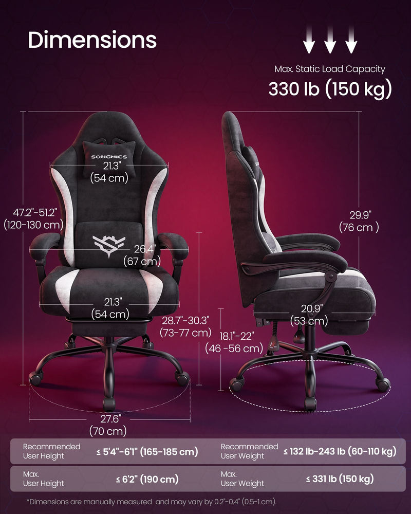 Ink Black gaming chair footrest folded away