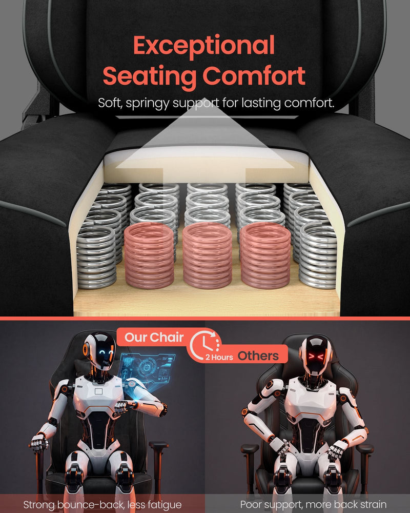 Ink Black gaming chair 4D armrest adjustment detail