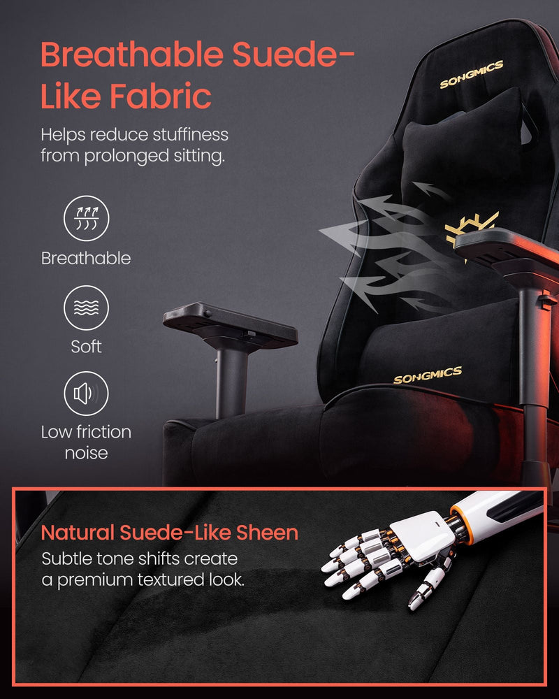 Ink Black gaming chair dimensions diagram