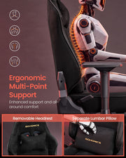 Ink Black gaming chair pocket spring seat cushion detail