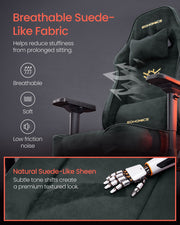 Detail of the 4D adjustable armrest mechanism on the gaming chair
