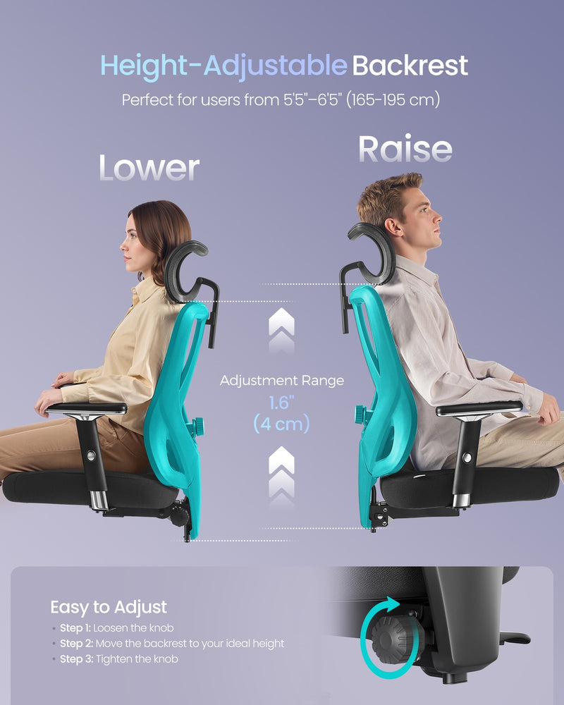 Ergonomic Office Chair with Adjustable Mesh Backrest by SONGMICS Songmics