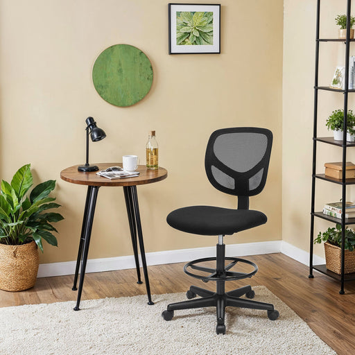 Ergonomic High Drafting Stool with Adjustable Footrest for Office or Studio Use by Songmics