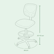 Ergonomic High Drafting Stool with Adjustable Footrest for Office or Studio Use by Songmics