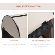 Folding Fabric Pet Travel Crate with Mesh Windows and Carry Handle for Small Dogs, Brown