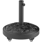 21kg Parasol Base with Wheels for Secure Garden Umbrella Support and Easy Movement Black Outsunny