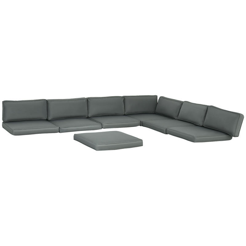 Grey 14 Piece Garden Dining Set Cushion Set Ideal for Outdoor Furniture Comfort