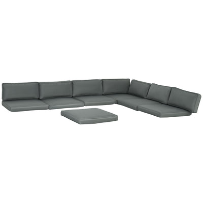 Grey 14 Piece Garden Dining Set Cushion Set Ideal for Outdoor Furniture Comfort
