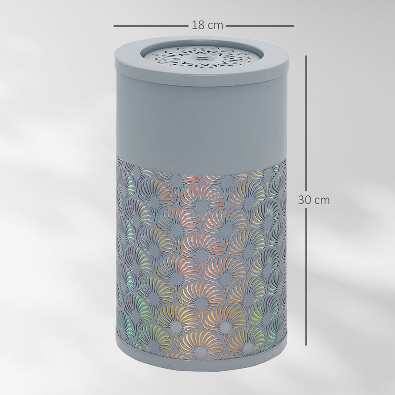 Light Grey Garden Water Fountain with LED Lights Adjustable Flow 30 cm Indoor Outdoor by Outsunny