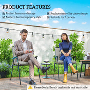 Set of Two Light Grey Outdoor Seat Cushions Weather Resistant by Outsunny