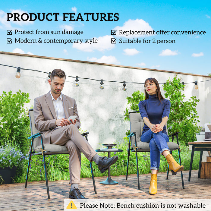 Set of Two Light Grey Outdoor Seat Cushions Weather Resistant by Outsunny