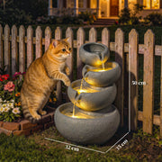 Outdoor Water Fountain with LED Lights for Relaxing Garden or Patio Retreat Mixed Colour Outsunny