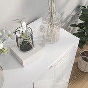 Five Shelf Shoe Storage Cabinet With Adjustable Shelves For Hallway Or Bedroom White