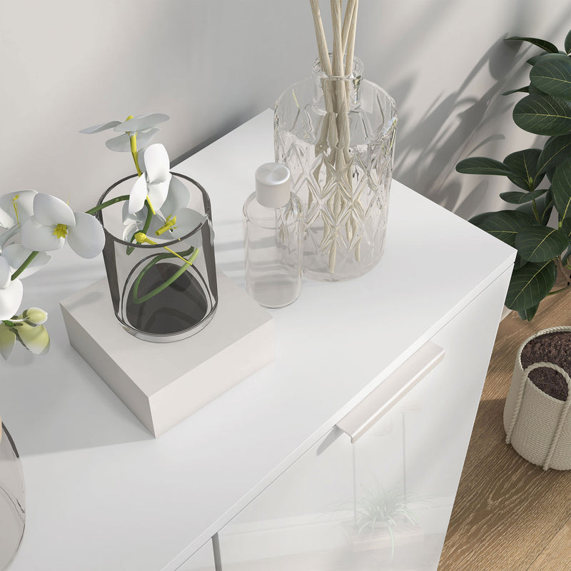 Five Shelf Shoe Storage Cabinet With Adjustable Shelves For Hallway Or Bedroom White