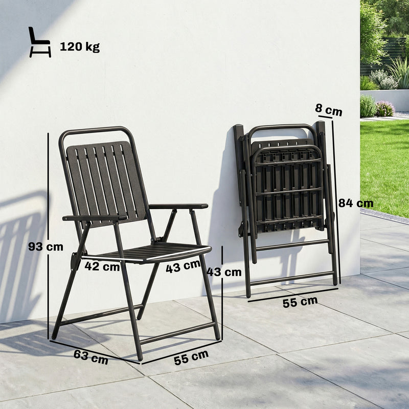 Folding Garden Dining Chairs Set of 4 for Flexible Indoor or Outdoor Seating Black