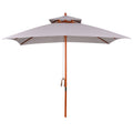 Grey 3 x 3m Garden Umbrella Large Outdoor Parasol with Double Tier Canopy by Outsunny