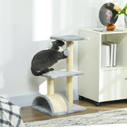 Cat Tree with Scratching Post and Rest Pad for Indoor Cats 72cm Tall Light Grey