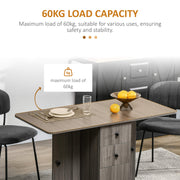 Drop Leaf Dining Table With Storage For 6 People Space Saving Design Grey