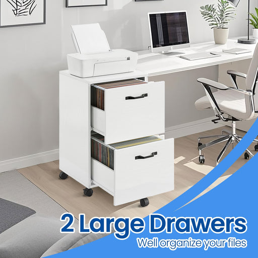 Mobile Filing Cabinet with 2 Drawers and A4 Hanging Rail for Home Office by Vasagle