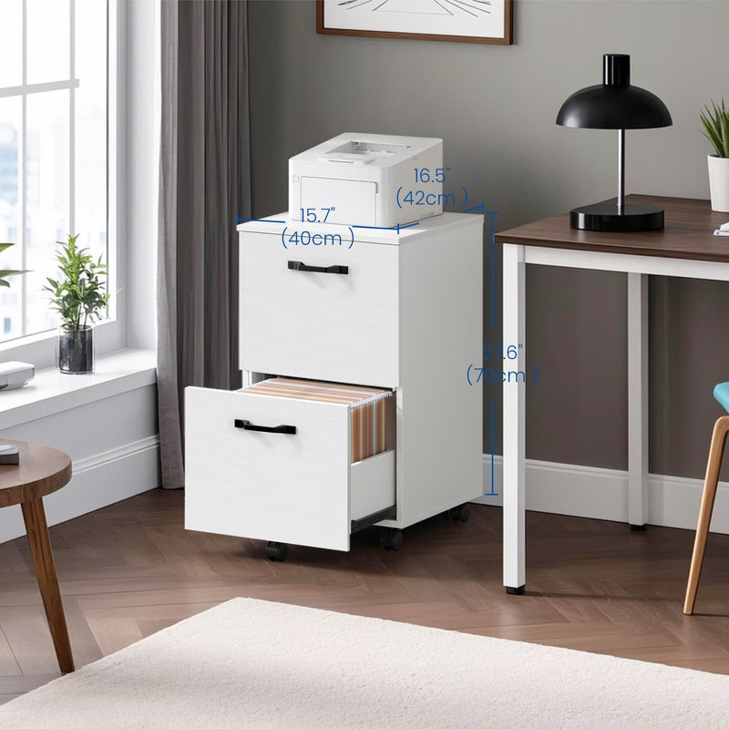 Mobile Filing Cabinet with 2 Drawers and A4 Hanging Rail for Home Office by Vasagle