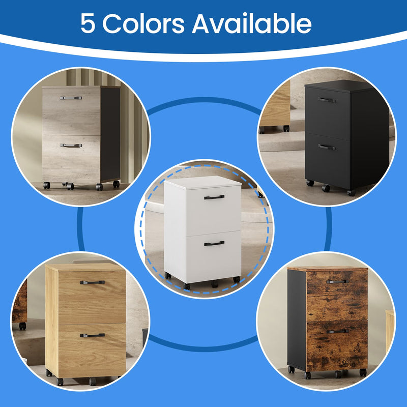 Mobile Filing Cabinet with 2 Drawers and A4 Hanging Rail for Home Office by Vasagle