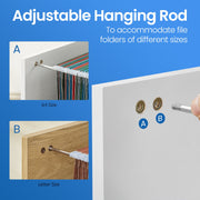 Mobile Filing Cabinet with 2 Drawers and A4 Hanging Rail for Home Office by Vasagle