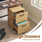 Rolling Filing Cabinet with 2 Drawers and A4 Hanging Rail for Home Office by Vasagle
