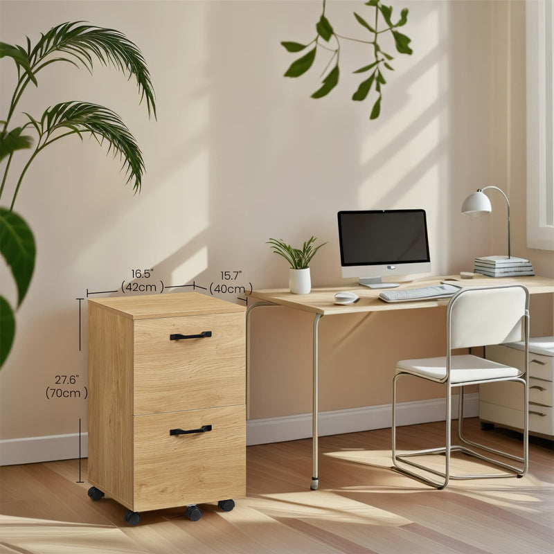 Rolling Filing Cabinet with 2 Drawers and A4 Hanging Rail for Home Office by Vasagle