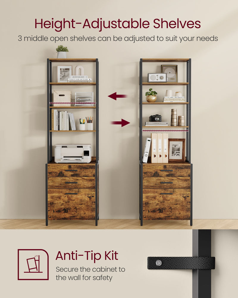 3 Drawer Filing Cabinet with Storage for Home Office Organisation and Documents by Vasagle