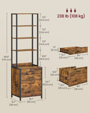 3 Drawer Filing Cabinet with Storage for Home Office Organisation and Documents by Vasagle