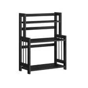 3 Tier Spice Rack Organiser with Bamboo Frame in Ebony Black for Countertops by Songmics