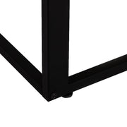 Set of 2 C Shaped Sofa Side Tables with Metal Frame for Living Room or Bedroom, Walnut and Black