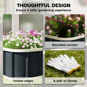 Raised Garden Bed for Easy and Safe Home Planting with Tool-Free Assembly, Dark Grey Outsunny
