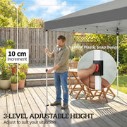 3x6m Pop Up Garden Gazebo with Adjustable Height and Detachable Sides for Outdoor Shelter and Events Outsunny