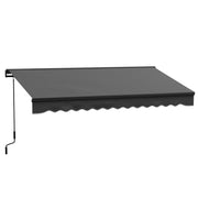 Dark Grey 2.5 x 3.5m Electric Patio Awning With Remote Control And Aluminium Frame