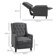 Wingback Recliner Armchair with Leg Rest for Home Theatre Comfort Deep Grey