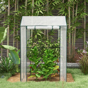 Mini Greenhouse With Roll Up Doors Ventilation And Reinforced Cover For Small Gardens Green AOSOM
