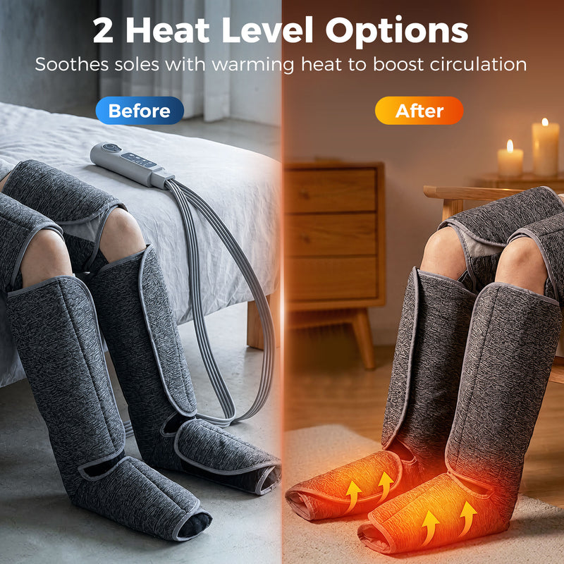 Leg Massager for Fast Muscle Relief and Swelling Reduction at Home Grey Homcom