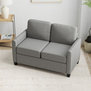 Light Grey 2 Seater Fabric Sofa Comfy Upholstered Loveseat with Spring Cushion by HOMCOM